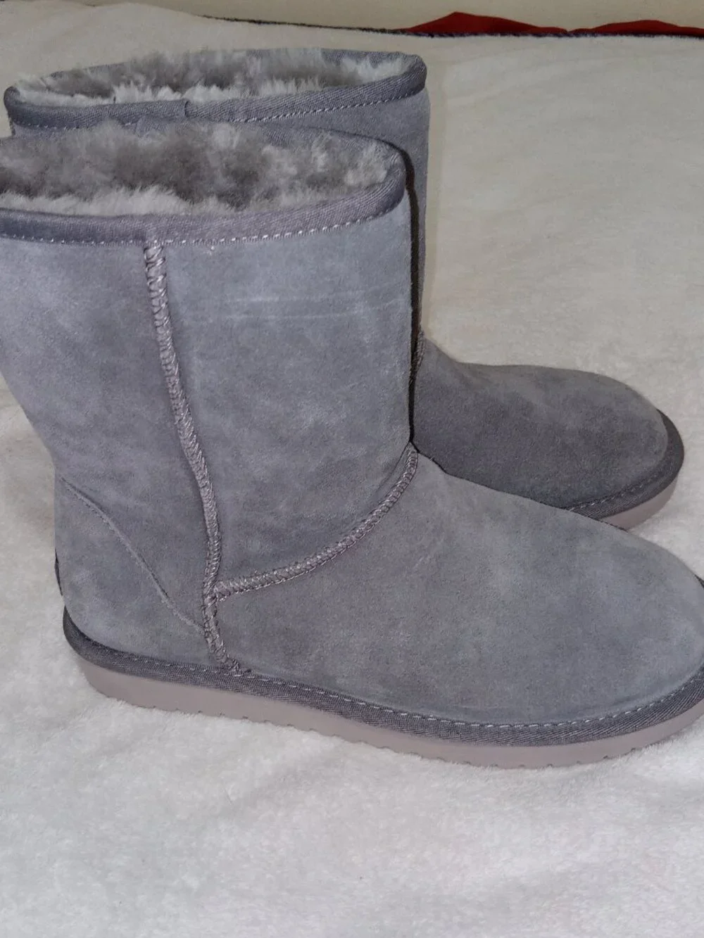 Koolaburra By UGG Koola Winter Boots Size 8 Gray Faux Fur Lined Suede NWOB